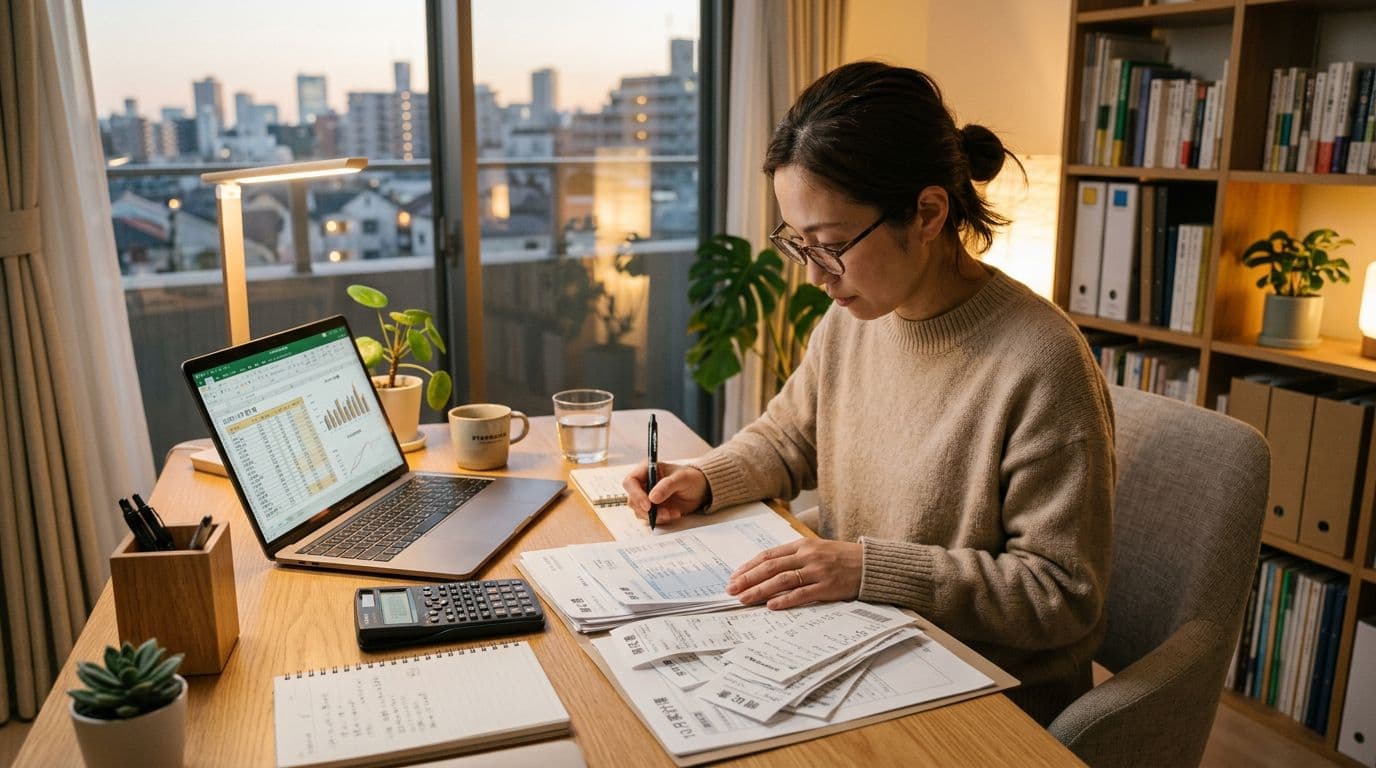 Person reviewing financial documents